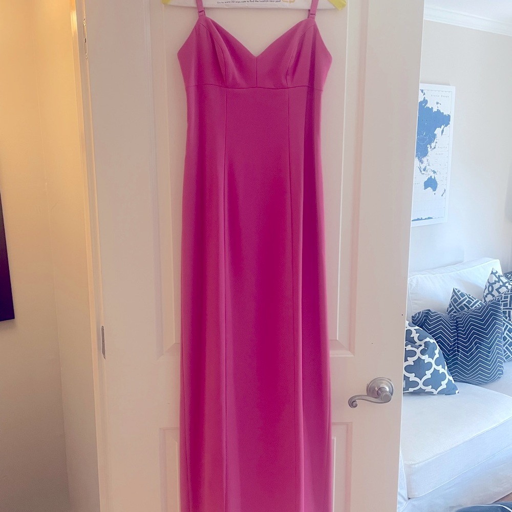Nicole Miller long dress in Barbie pink!!  Like new. Size 4
